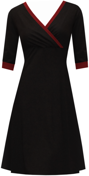Kleid Nelly Gr.40 kurzarm in schwarz/ rot